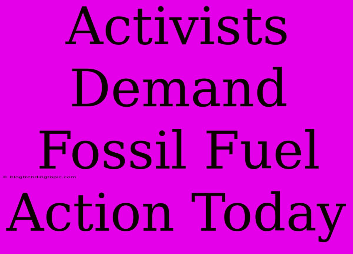 Activists Demand Fossil Fuel Action Today