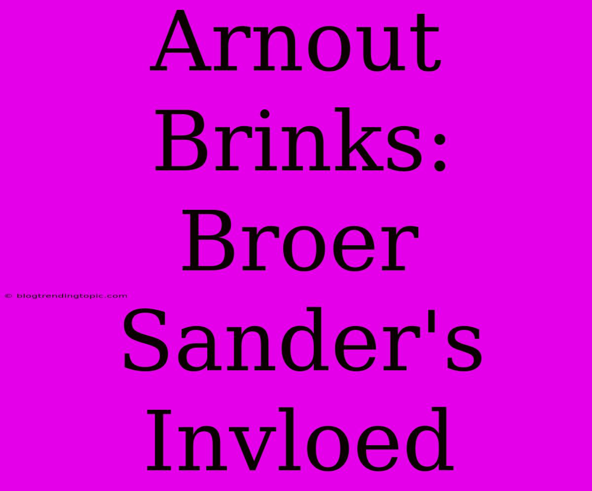 Arnout Brinks: Broer Sander's Invloed