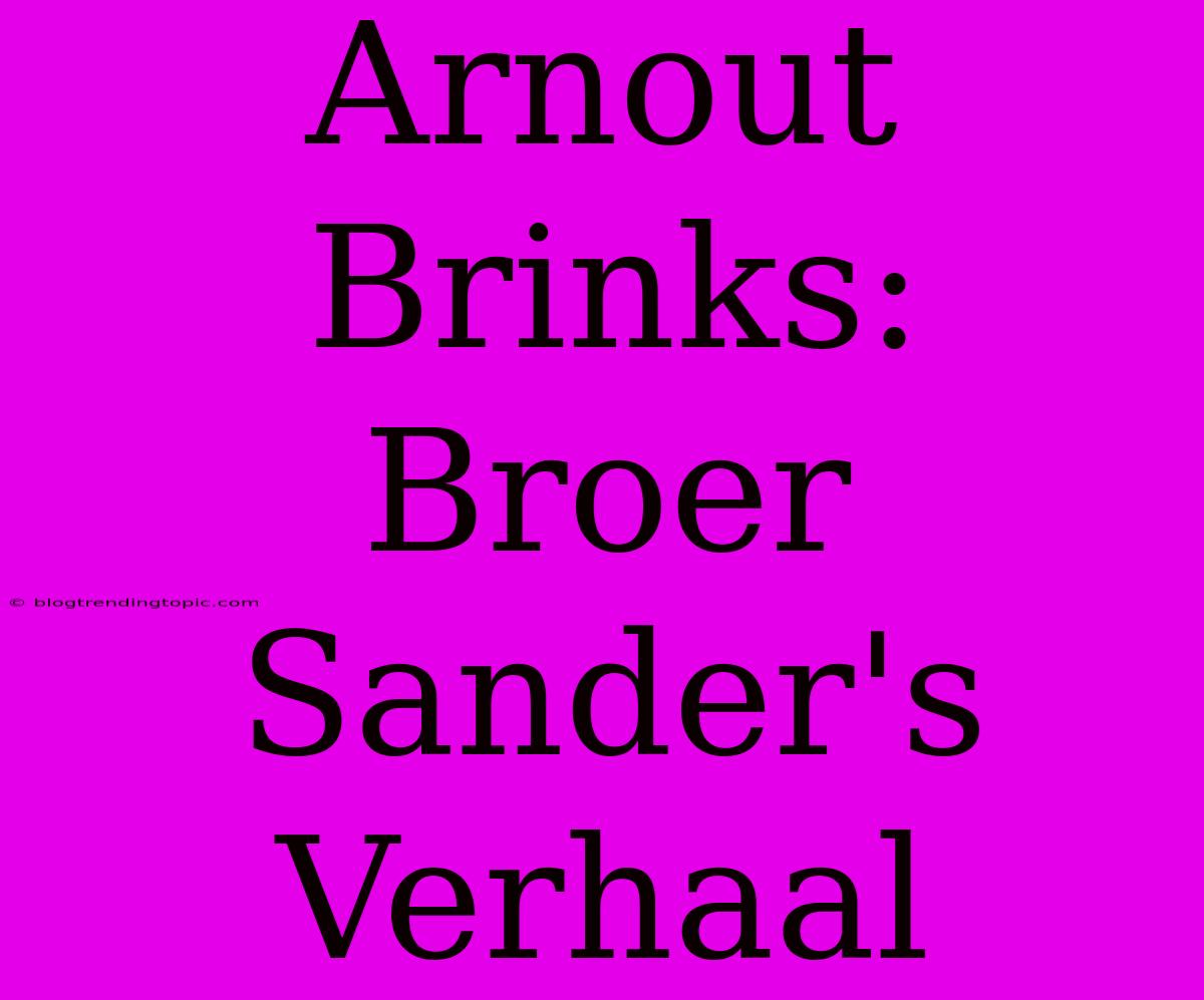 Arnout Brinks: Broer Sander's Verhaal