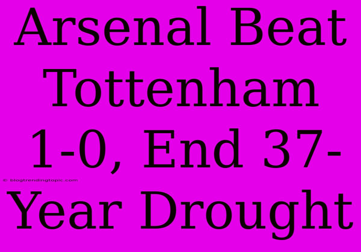 Arsenal Beat Tottenham 1-0, End 37-Year Drought