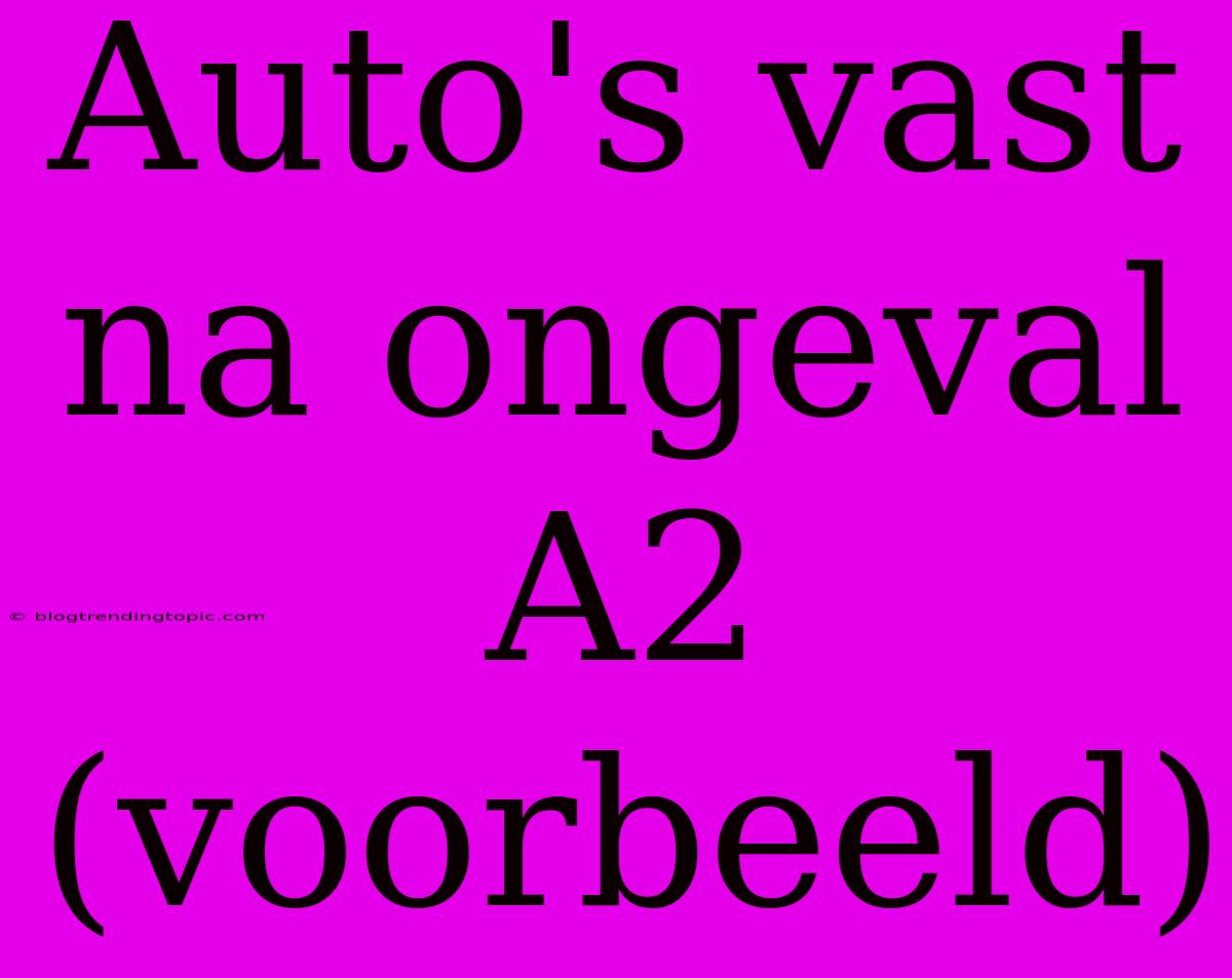 Auto's Vast Na Ongeval A2 (voorbeeld)