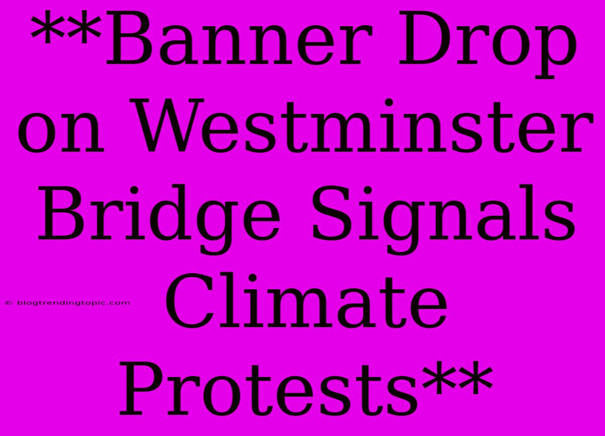 **Banner Drop On Westminster Bridge Signals Climate Protests**