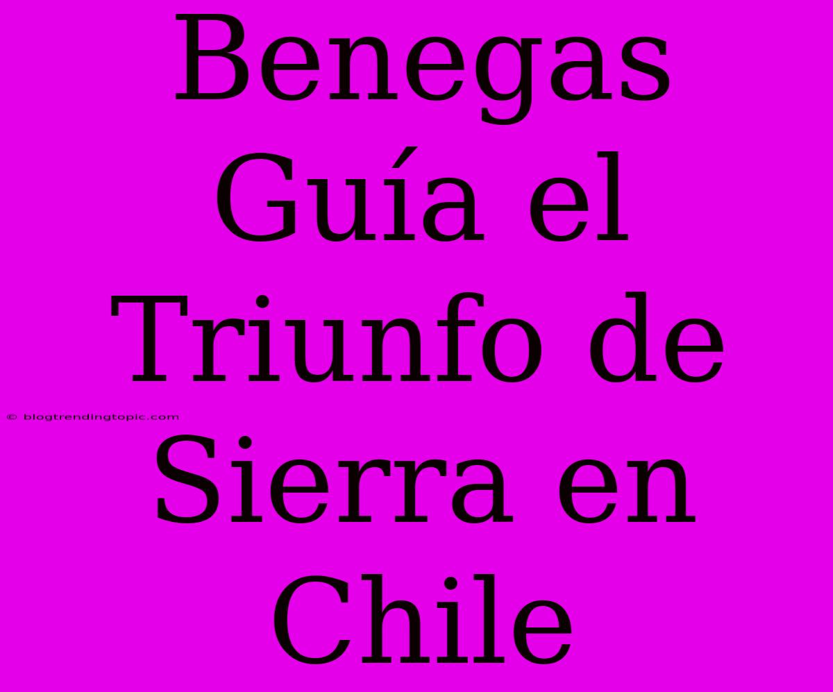 Benegas Guía El Triunfo De Sierra En Chile