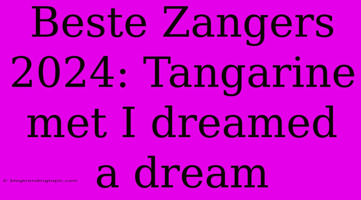 Beste Zangers 2024: Tangarine Met I Dreamed A Dream