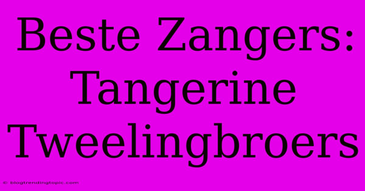 Beste Zangers: Tangerine Tweelingbroers