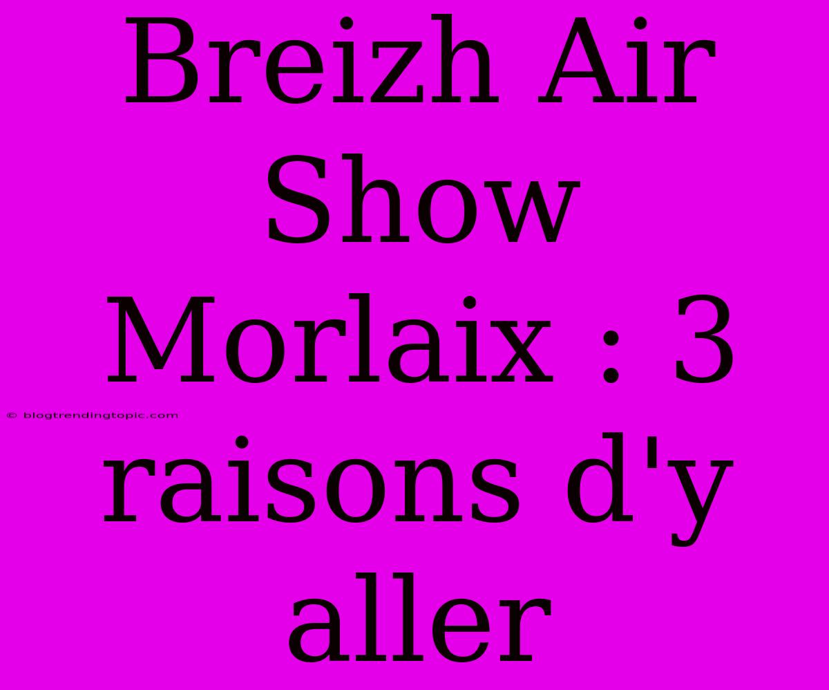 Breizh Air Show Morlaix : 3 Raisons D'y Aller