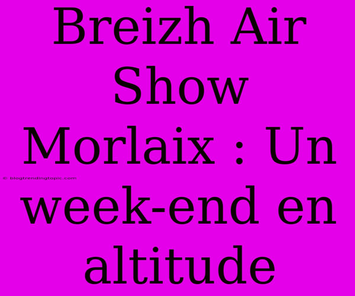 Breizh Air Show Morlaix : Un Week-end En Altitude 