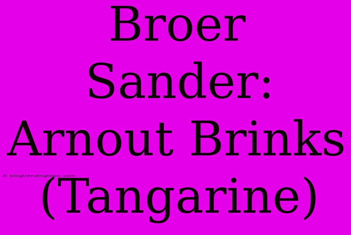 Broer Sander: Arnout Brinks (Tangarine)