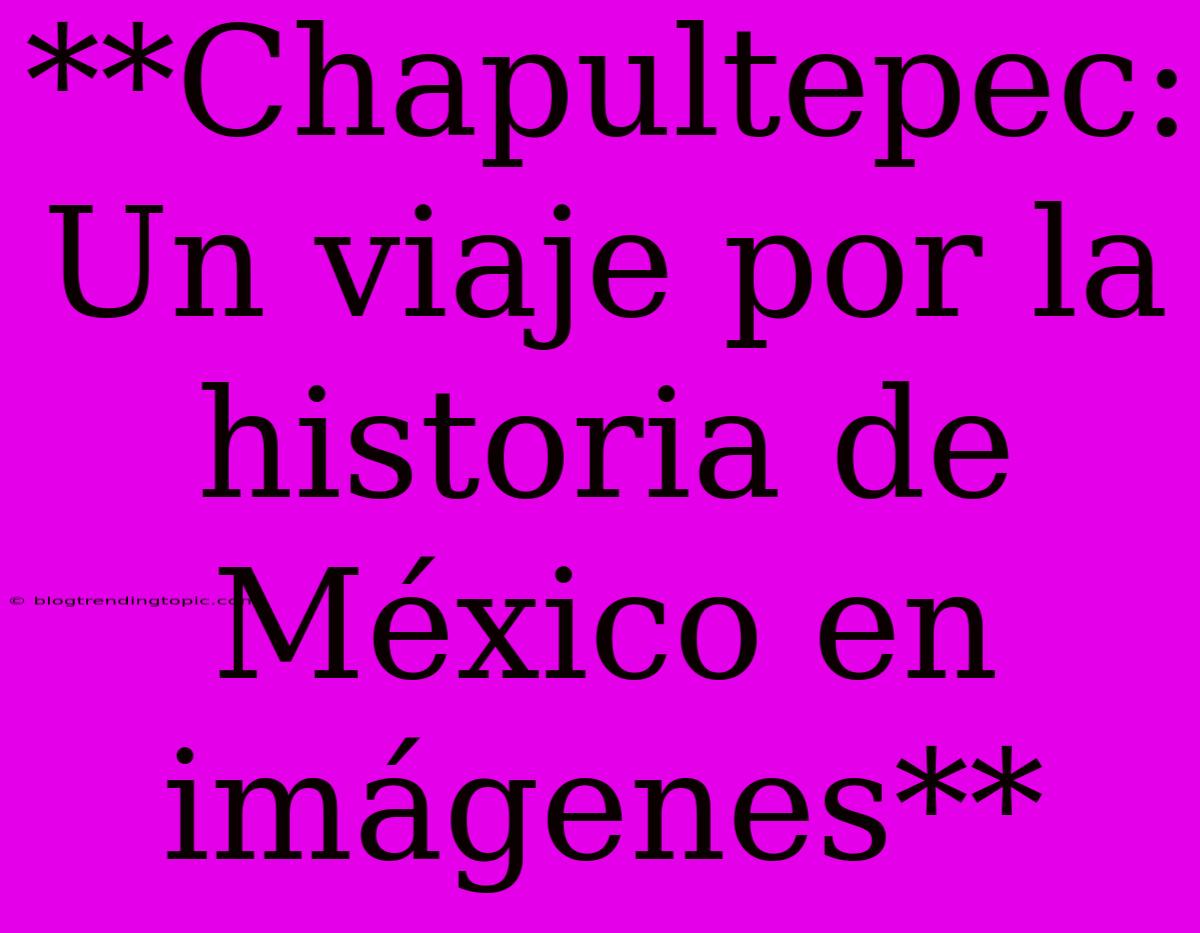 **Chapultepec: Un Viaje Por La Historia De México En Imágenes**