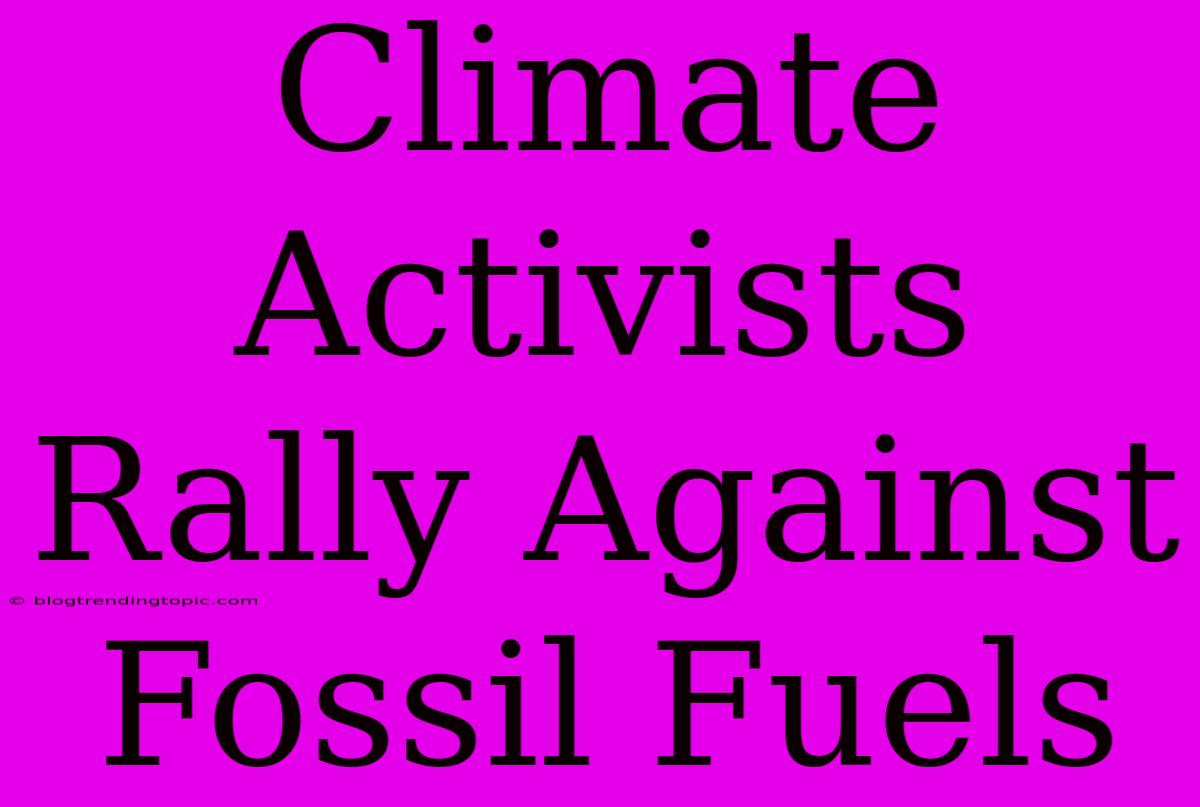 Climate Activists Rally Against Fossil Fuels