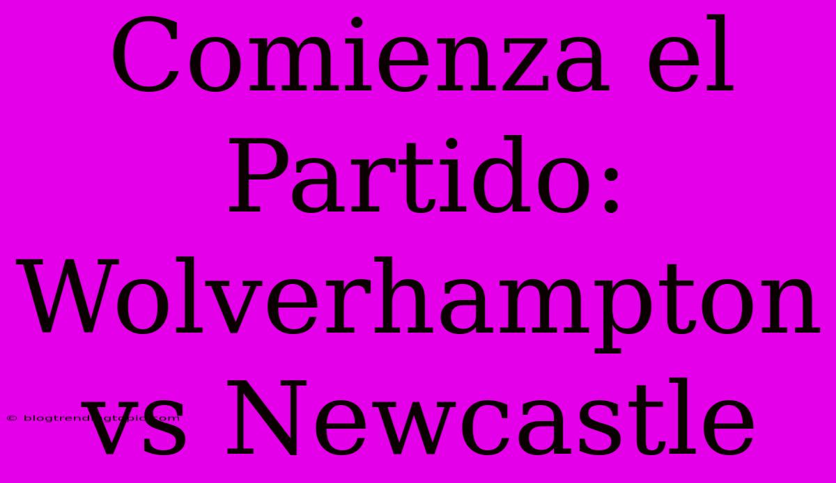 Comienza El Partido: Wolverhampton Vs Newcastle