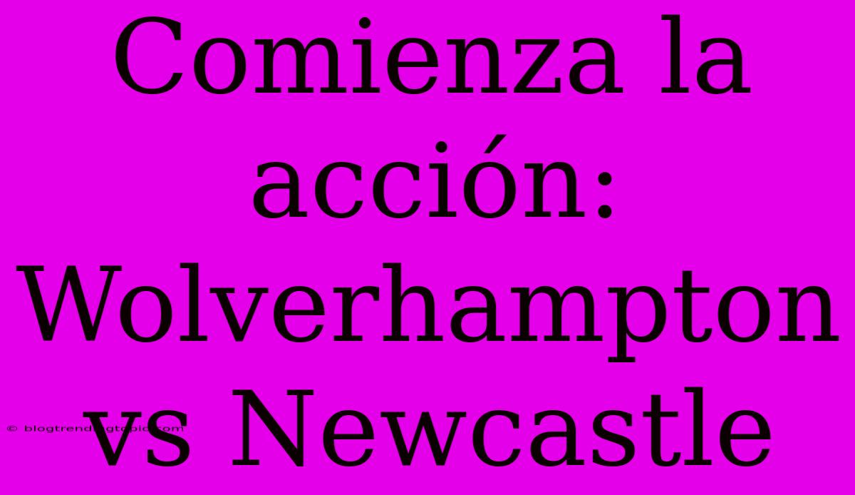 Comienza La Acción: Wolverhampton Vs Newcastle