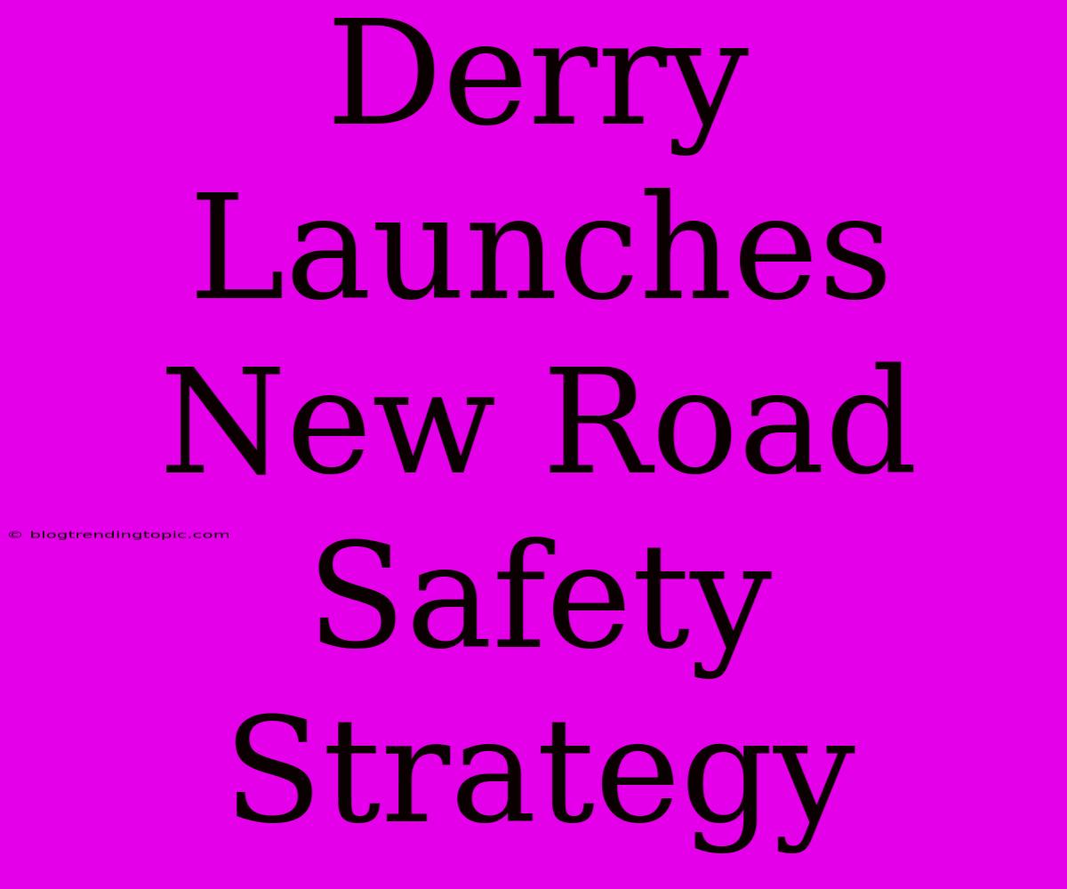 Derry Launches New Road Safety Strategy