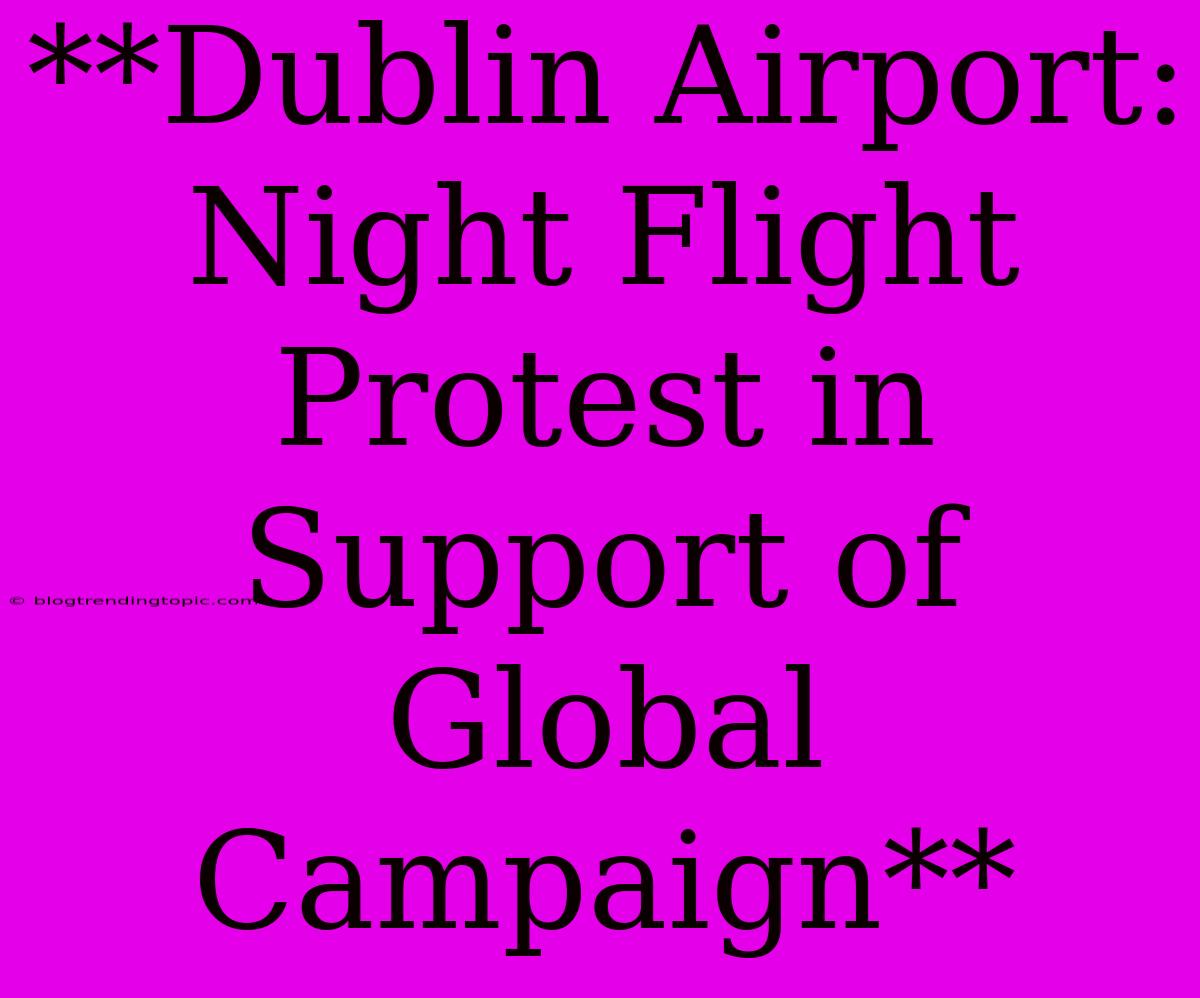 **Dublin Airport: Night Flight Protest In Support Of Global Campaign**