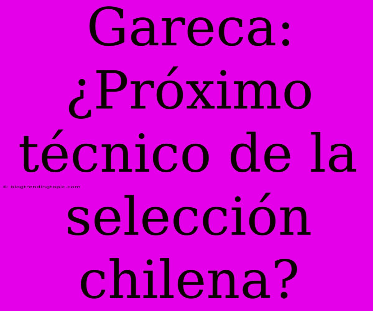 Gareca: ¿Próximo Técnico De La Selección Chilena?