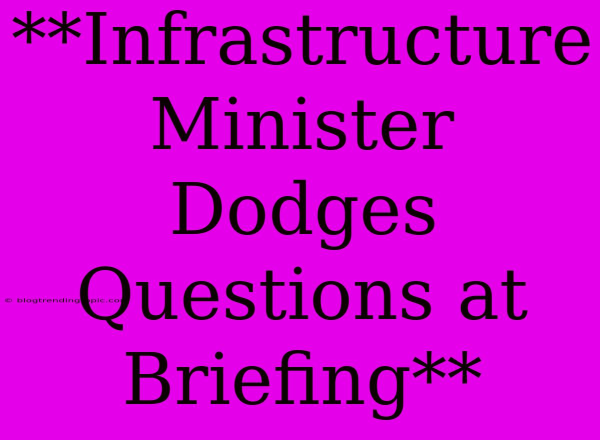 **Infrastructure Minister Dodges Questions At Briefing**