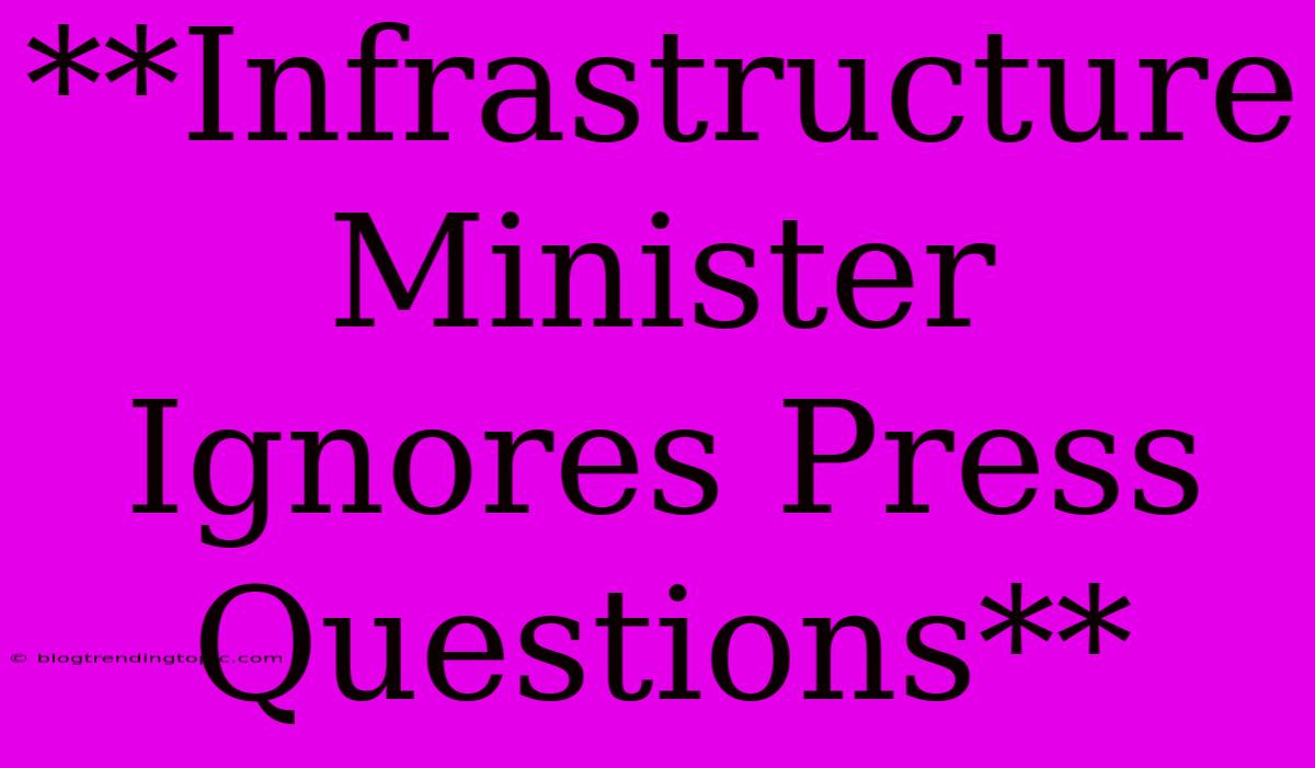 **Infrastructure Minister Ignores Press Questions**