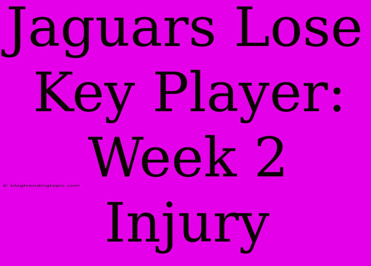 Jaguars Lose Key Player: Week 2 Injury