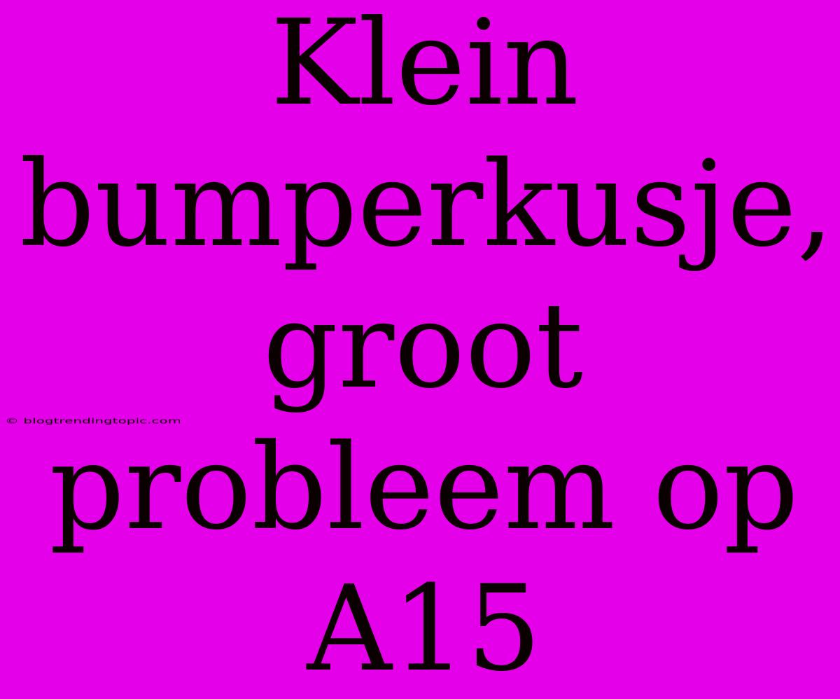 Klein Bumperkusje, Groot Probleem Op A15