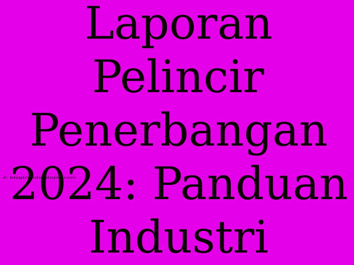 Laporan Pelincir Penerbangan 2024: Panduan Industri