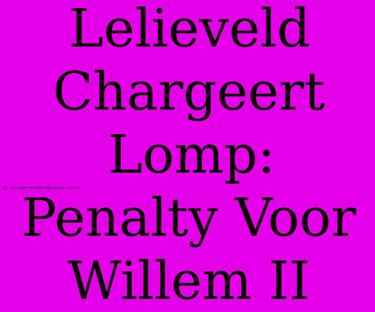 Lelieveld Chargeert Lomp: Penalty Voor Willem II