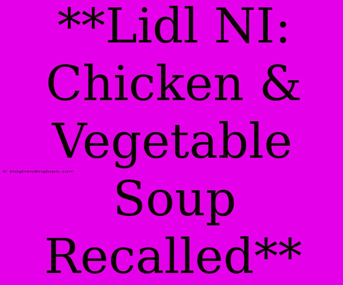 **Lidl NI: Chicken & Vegetable Soup Recalled** 