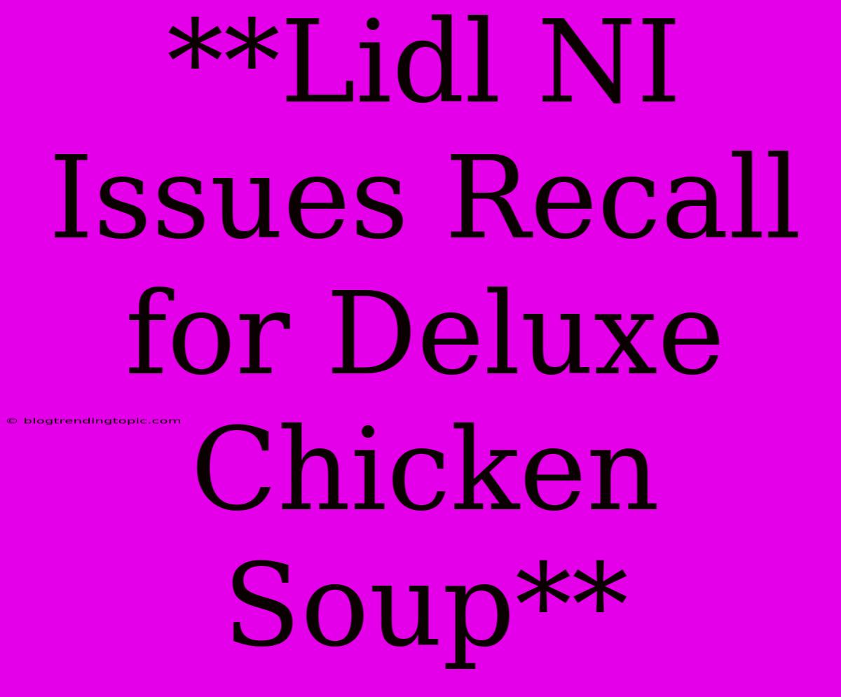 **Lidl NI Issues Recall For Deluxe Chicken Soup**