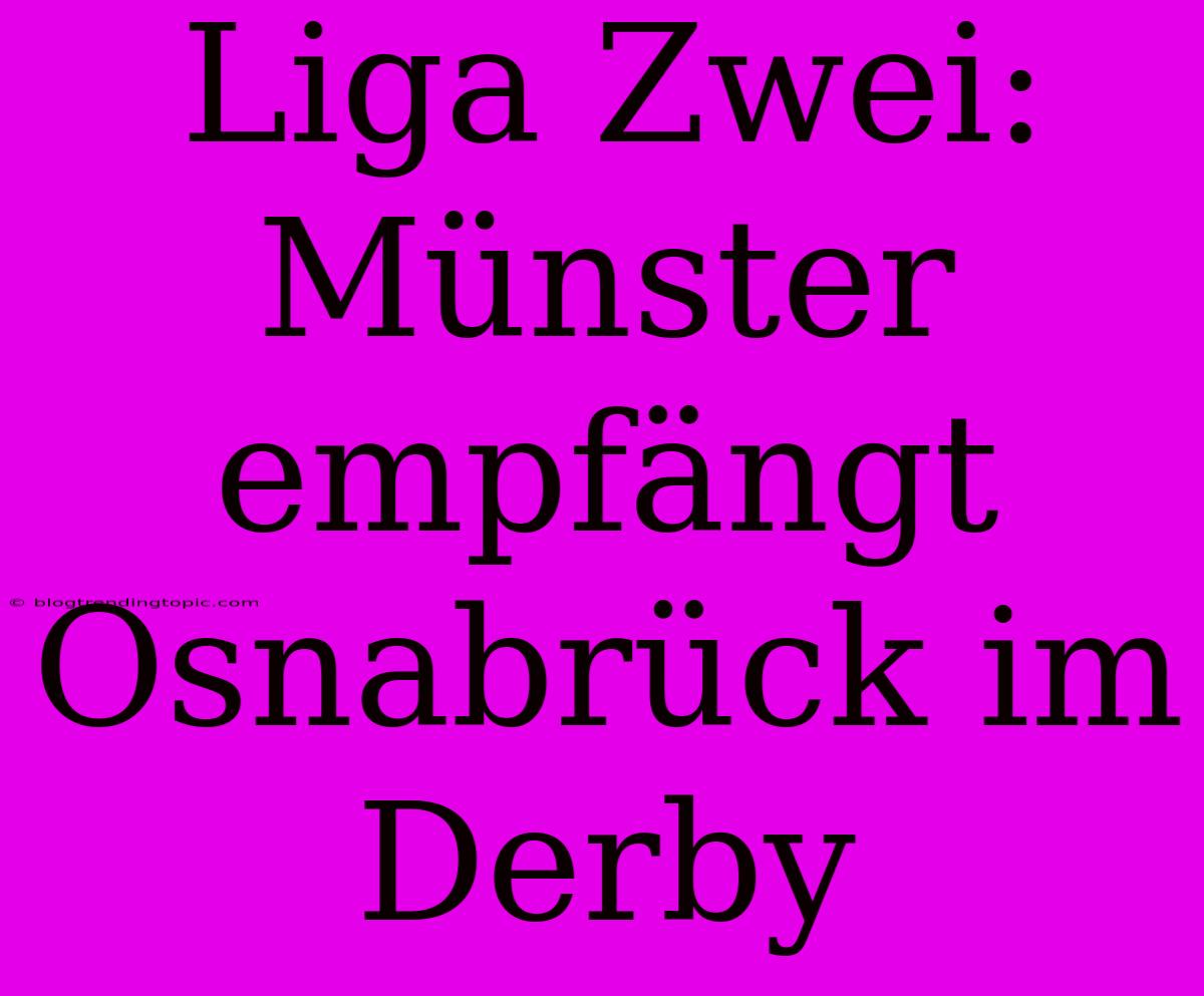 Liga Zwei: Münster Empfängt Osnabrück Im Derby