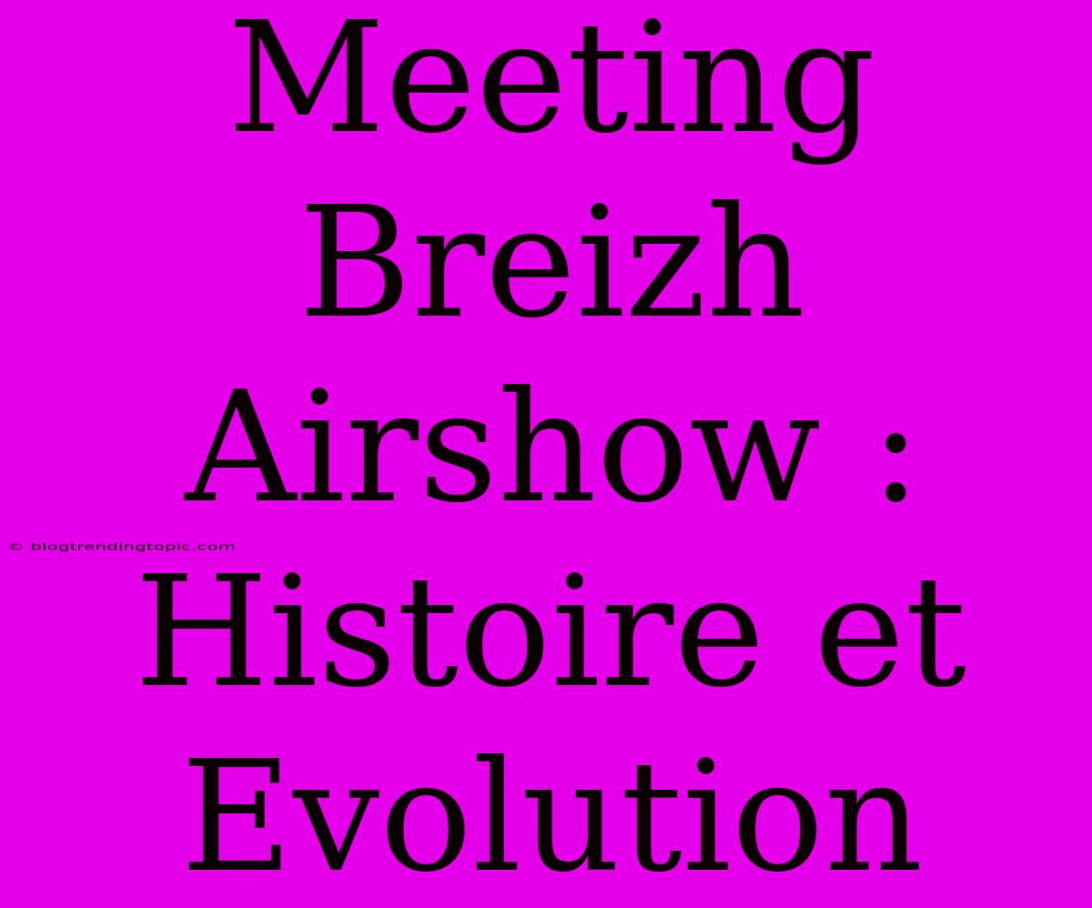 Meeting Breizh Airshow : Histoire Et Evolution