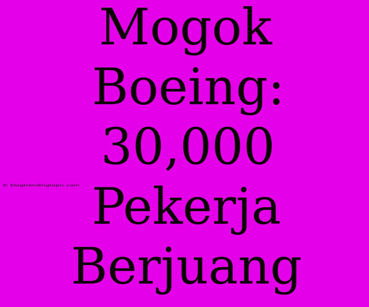 Mogok Boeing: 30,000 Pekerja Berjuang