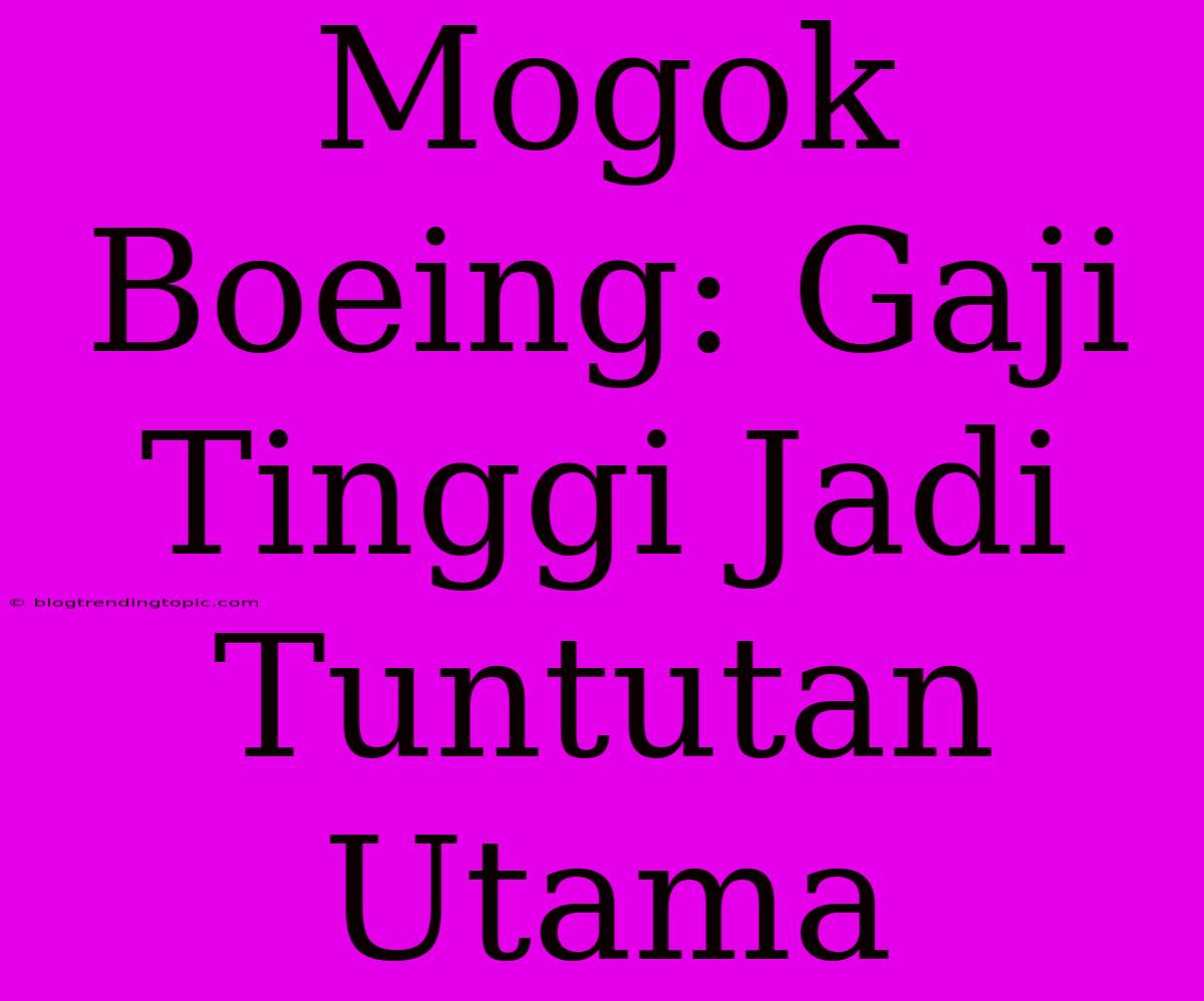 Mogok Boeing: Gaji Tinggi Jadi Tuntutan Utama