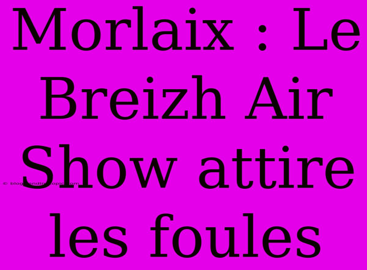 Morlaix : Le Breizh Air Show Attire Les Foules