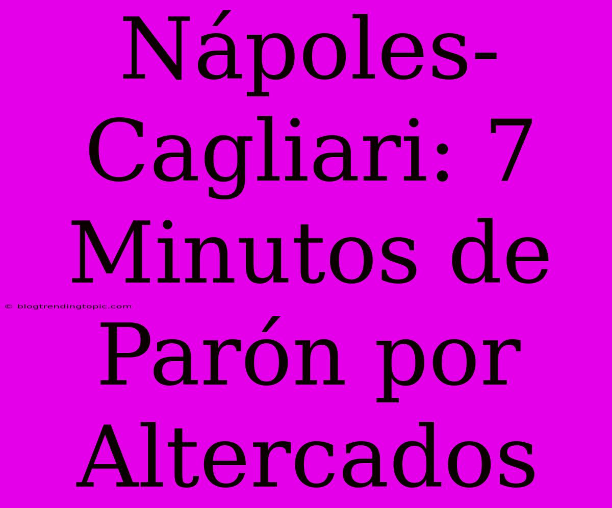 Nápoles-Cagliari: 7 Minutos De Parón Por Altercados