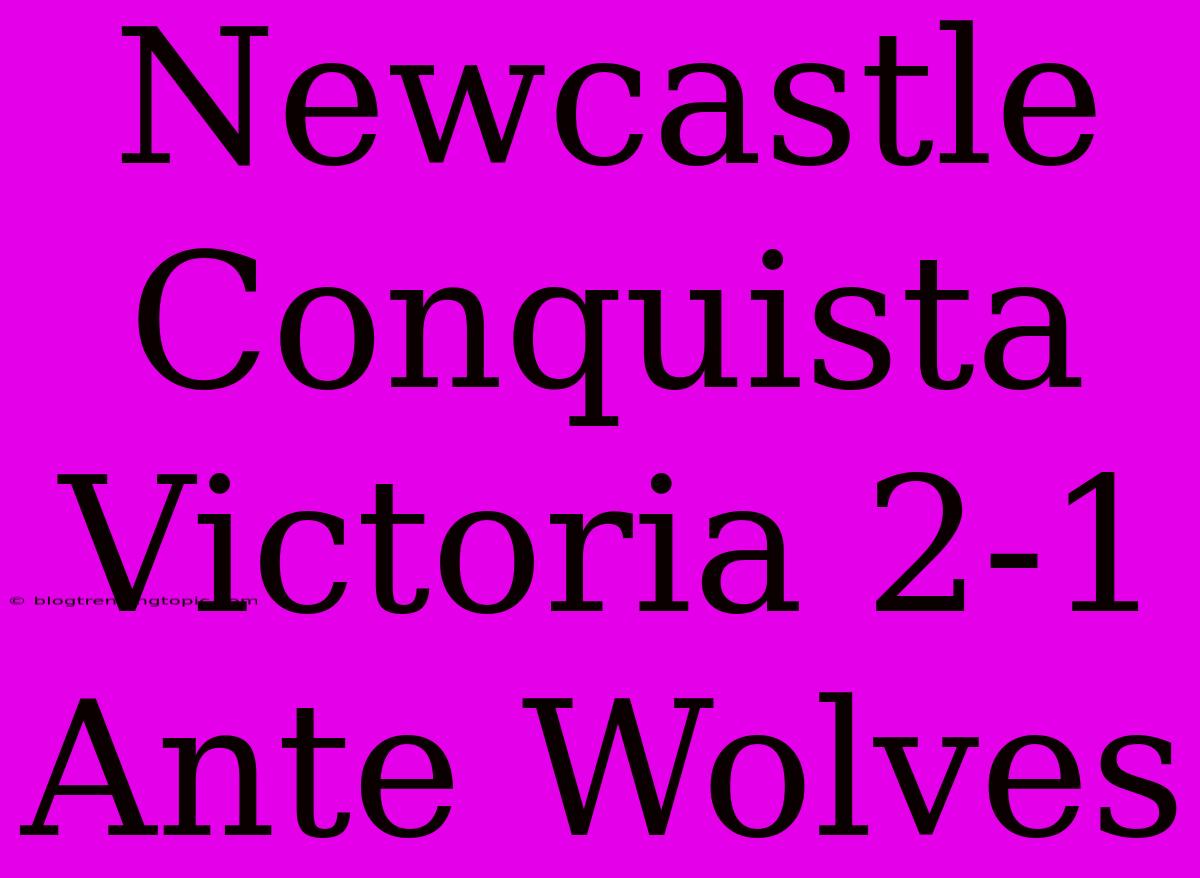 Newcastle Conquista Victoria 2-1 Ante Wolves