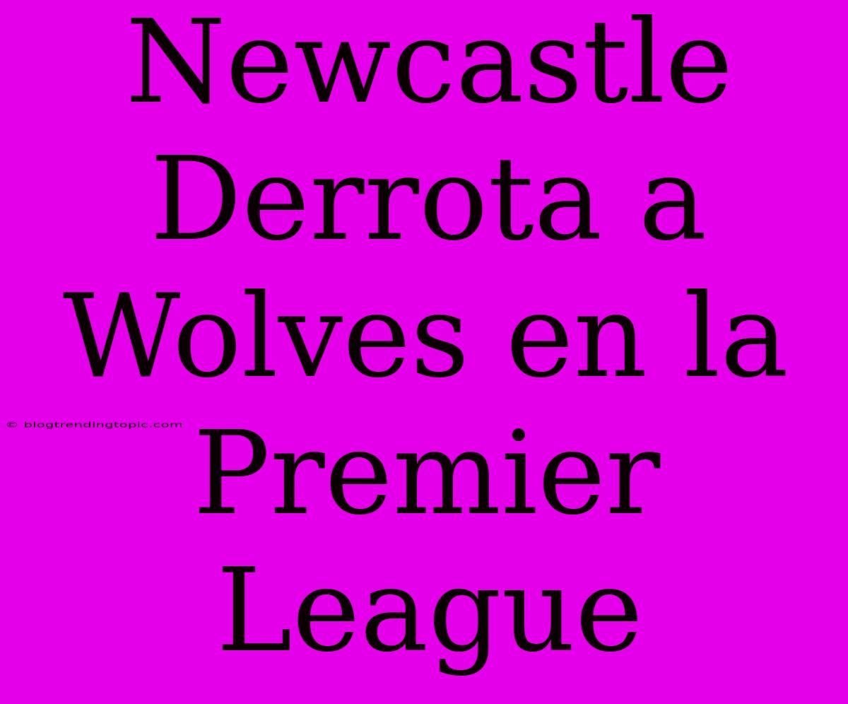 Newcastle Derrota A Wolves En La Premier League