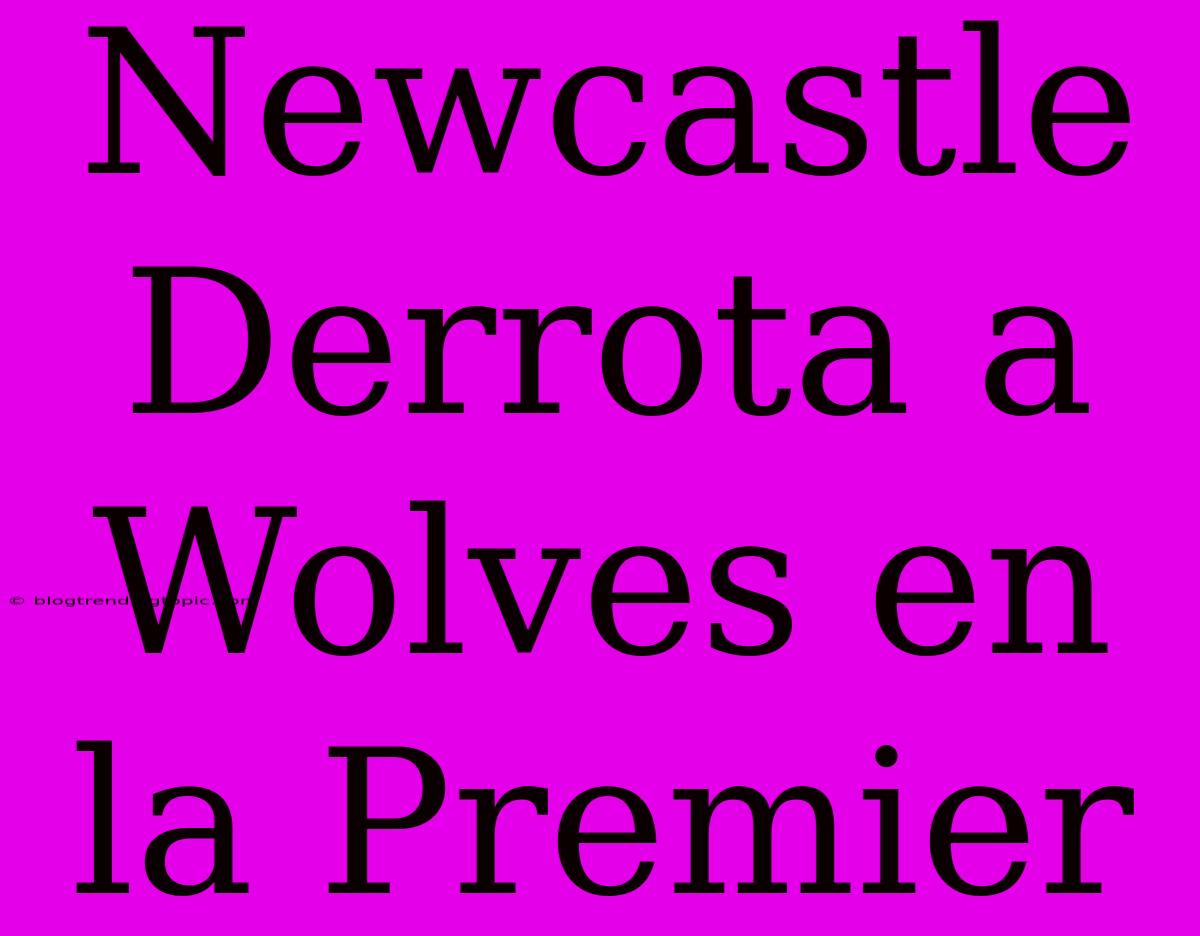 Newcastle Derrota A Wolves En La Premier