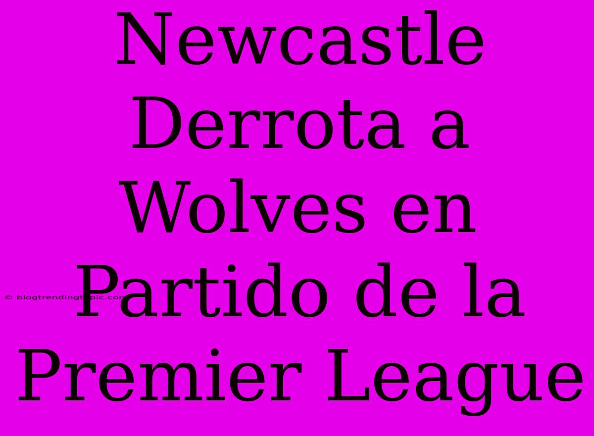 Newcastle Derrota A Wolves En Partido De La Premier League