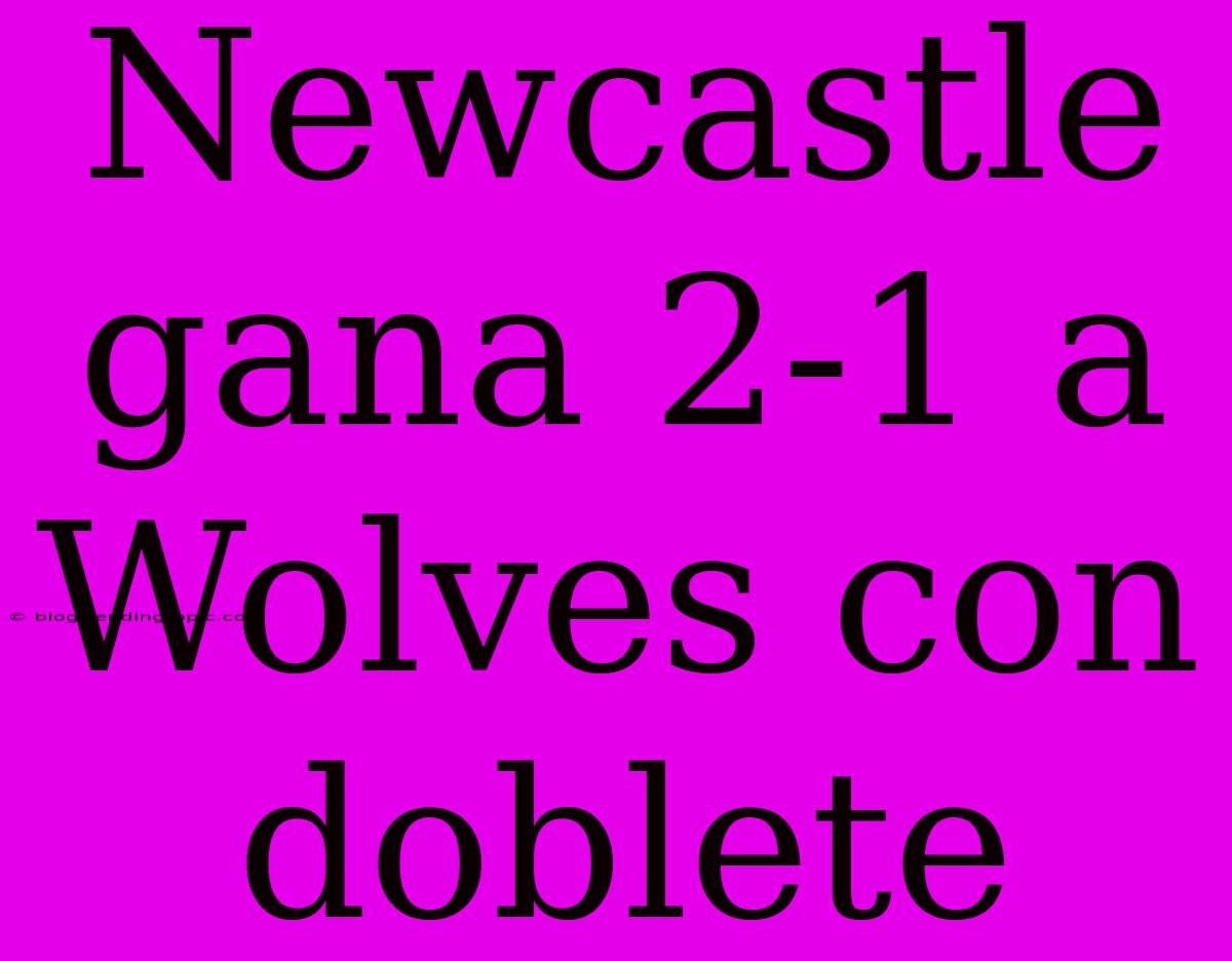 Newcastle Gana 2-1 A Wolves Con Doblete