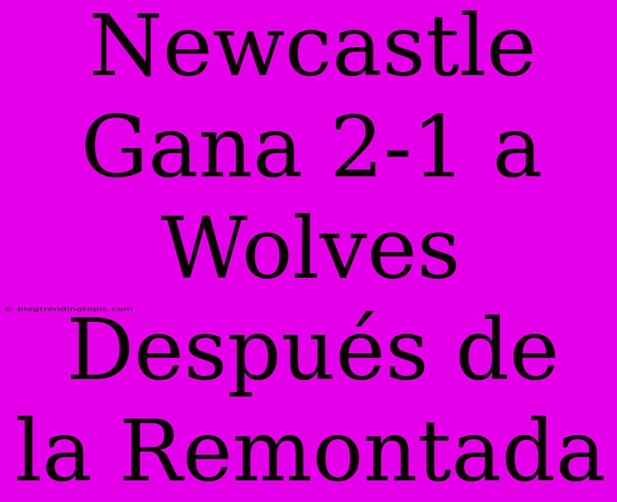 Newcastle Gana 2-1 A Wolves Después De La Remontada