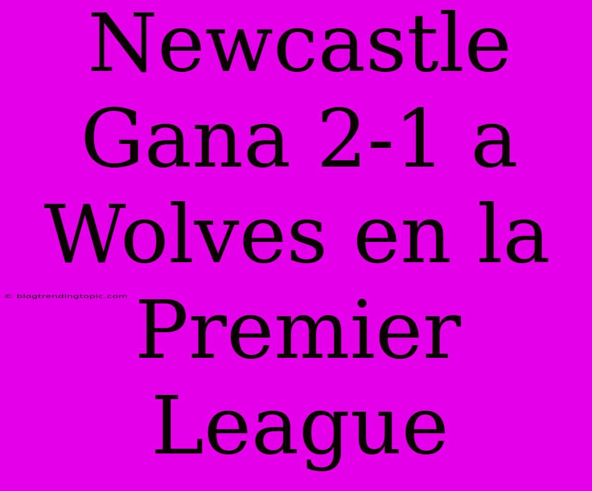 Newcastle Gana 2-1 A Wolves En La Premier League