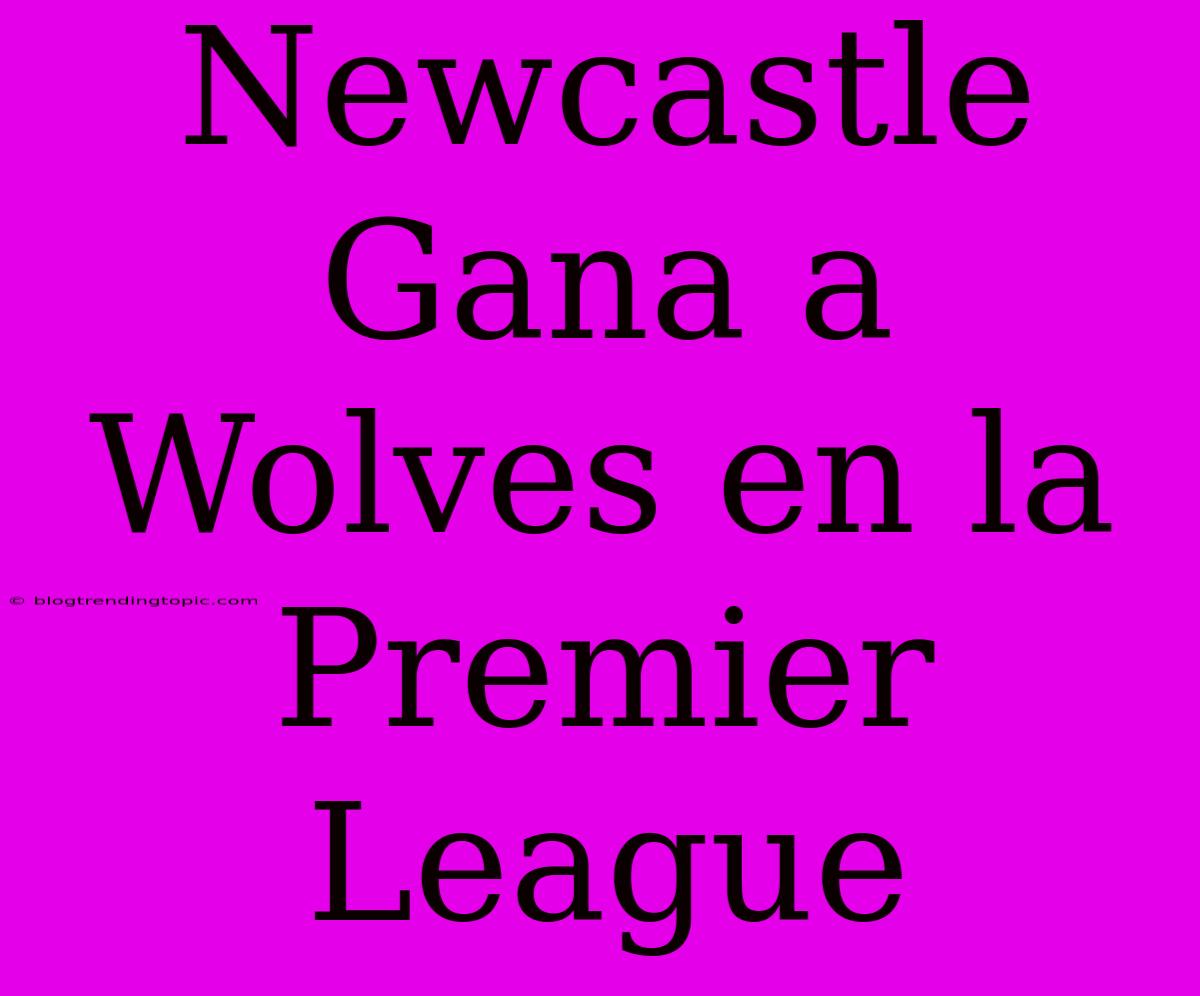 Newcastle Gana A Wolves En La Premier League