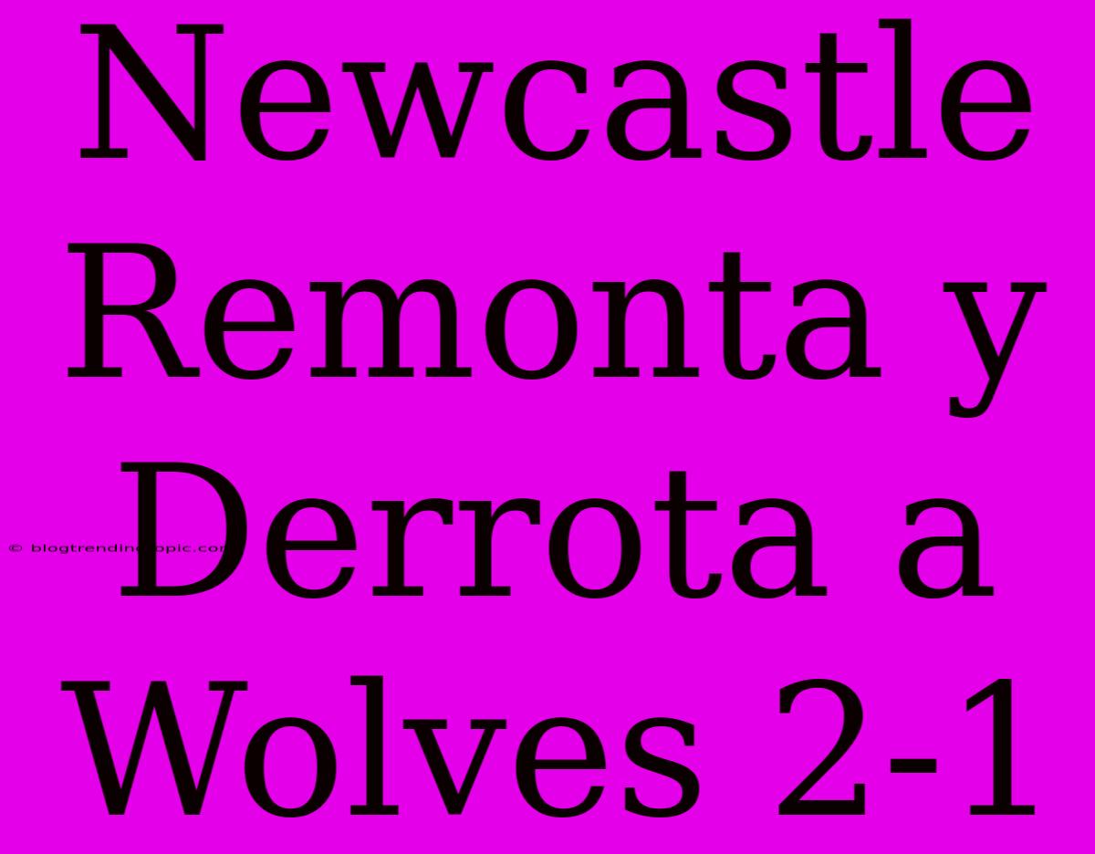 Newcastle Remonta Y Derrota A Wolves 2-1