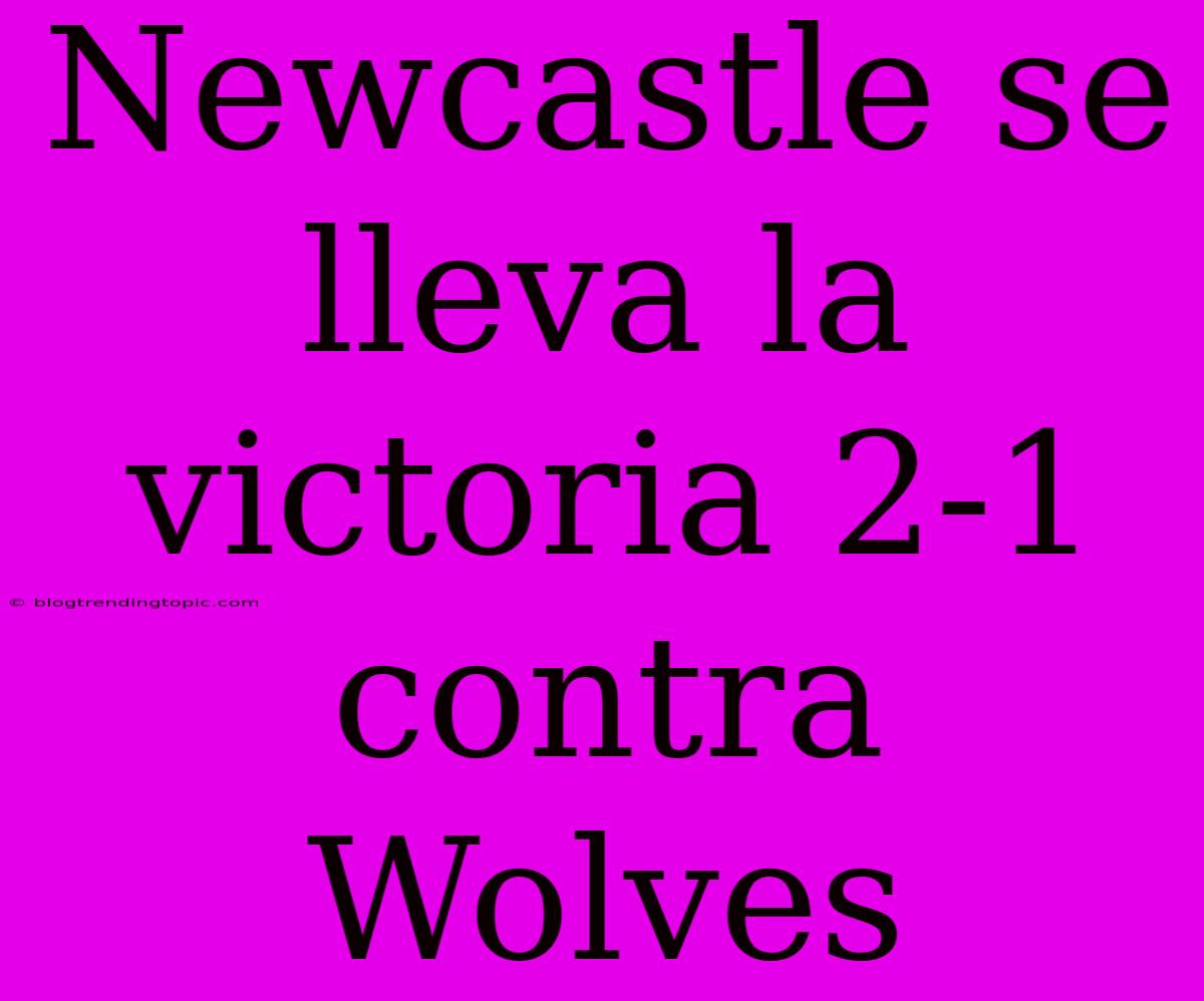 Newcastle Se Lleva La Victoria 2-1 Contra Wolves