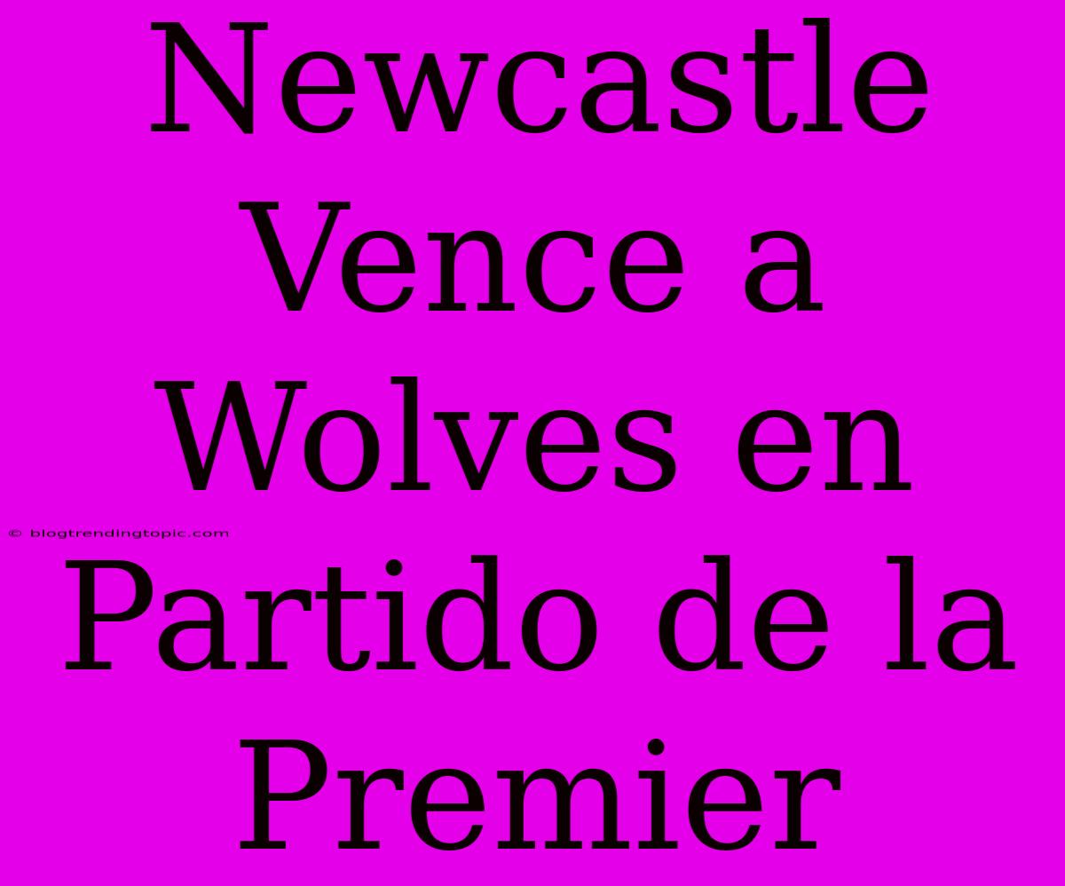 Newcastle Vence A Wolves En Partido De La Premier