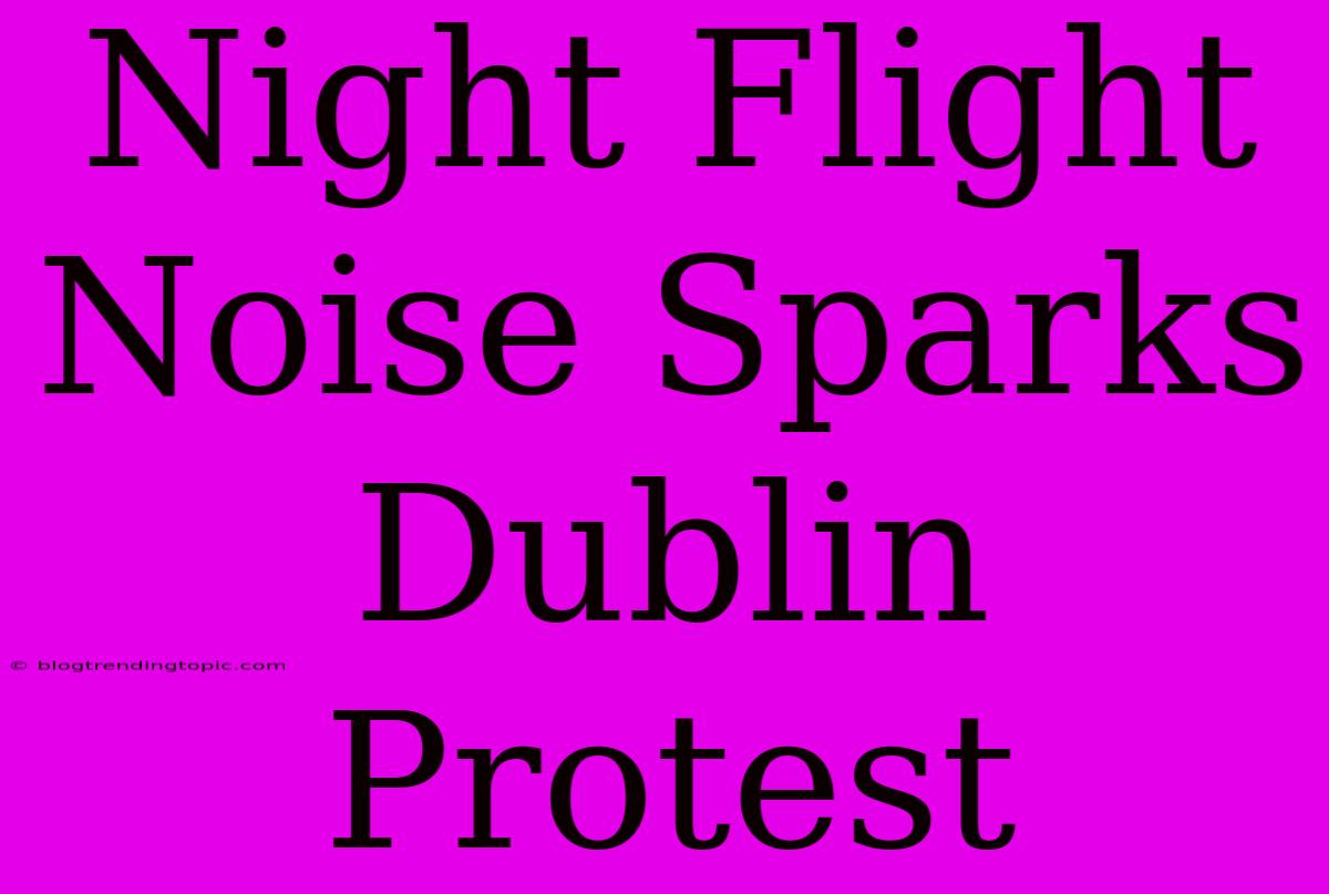 Night Flight Noise Sparks Dublin Protest