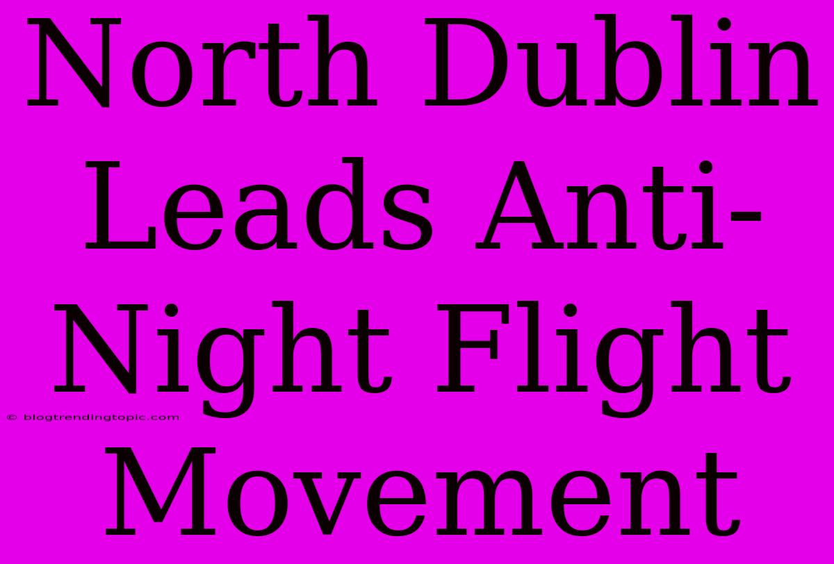 North Dublin Leads Anti-Night Flight Movement 