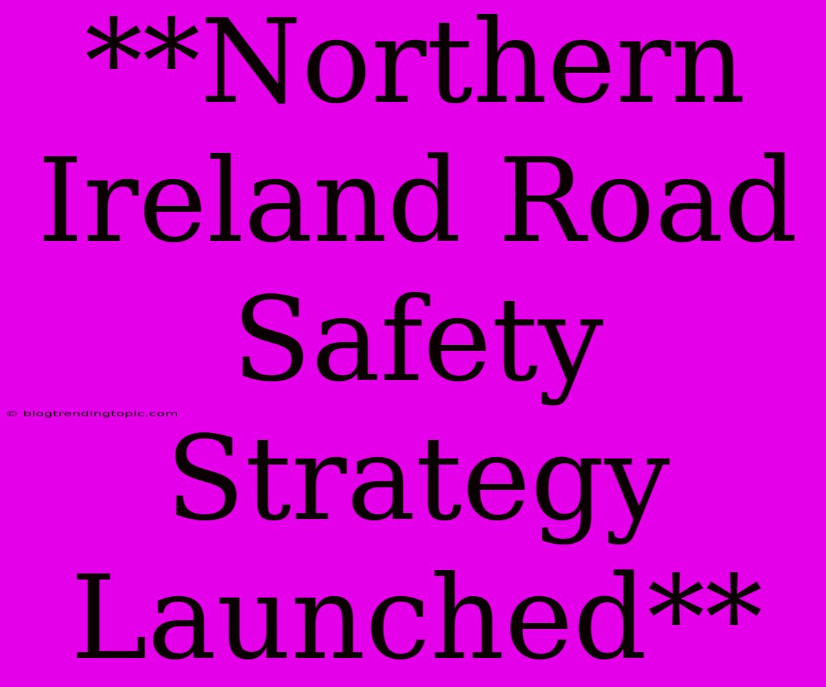 **Northern Ireland Road Safety Strategy Launched** 