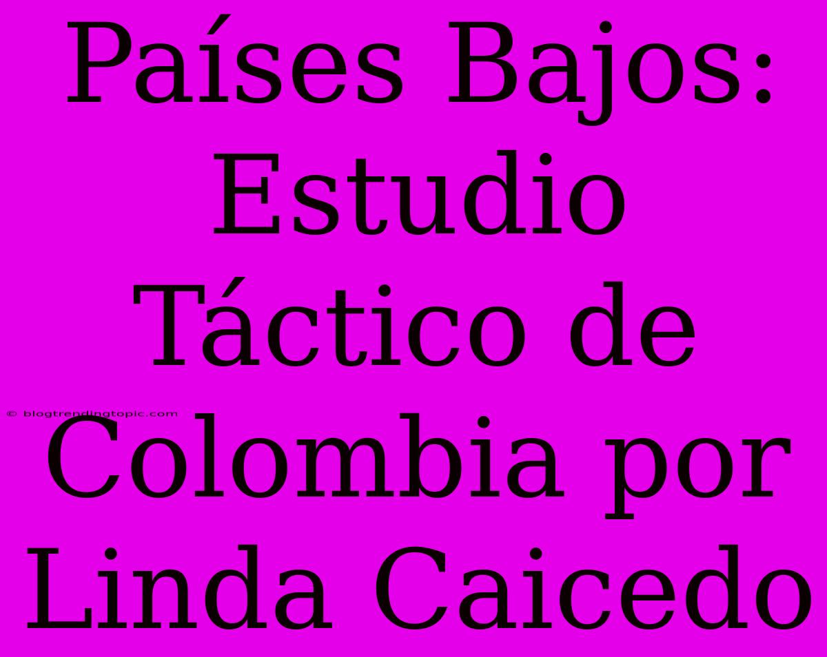 Países Bajos: Estudio Táctico De Colombia Por Linda Caicedo