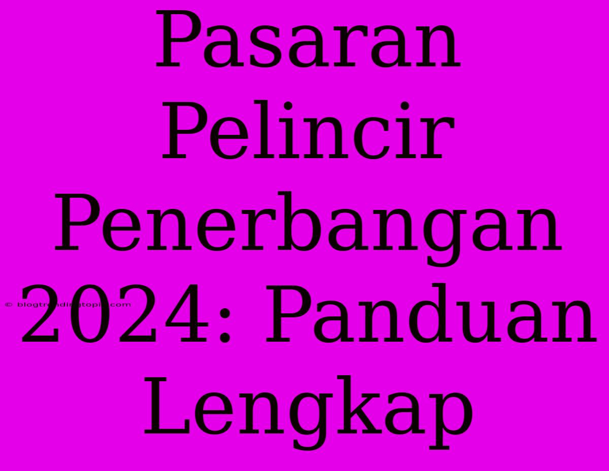 Pasaran Pelincir Penerbangan 2024: Panduan Lengkap