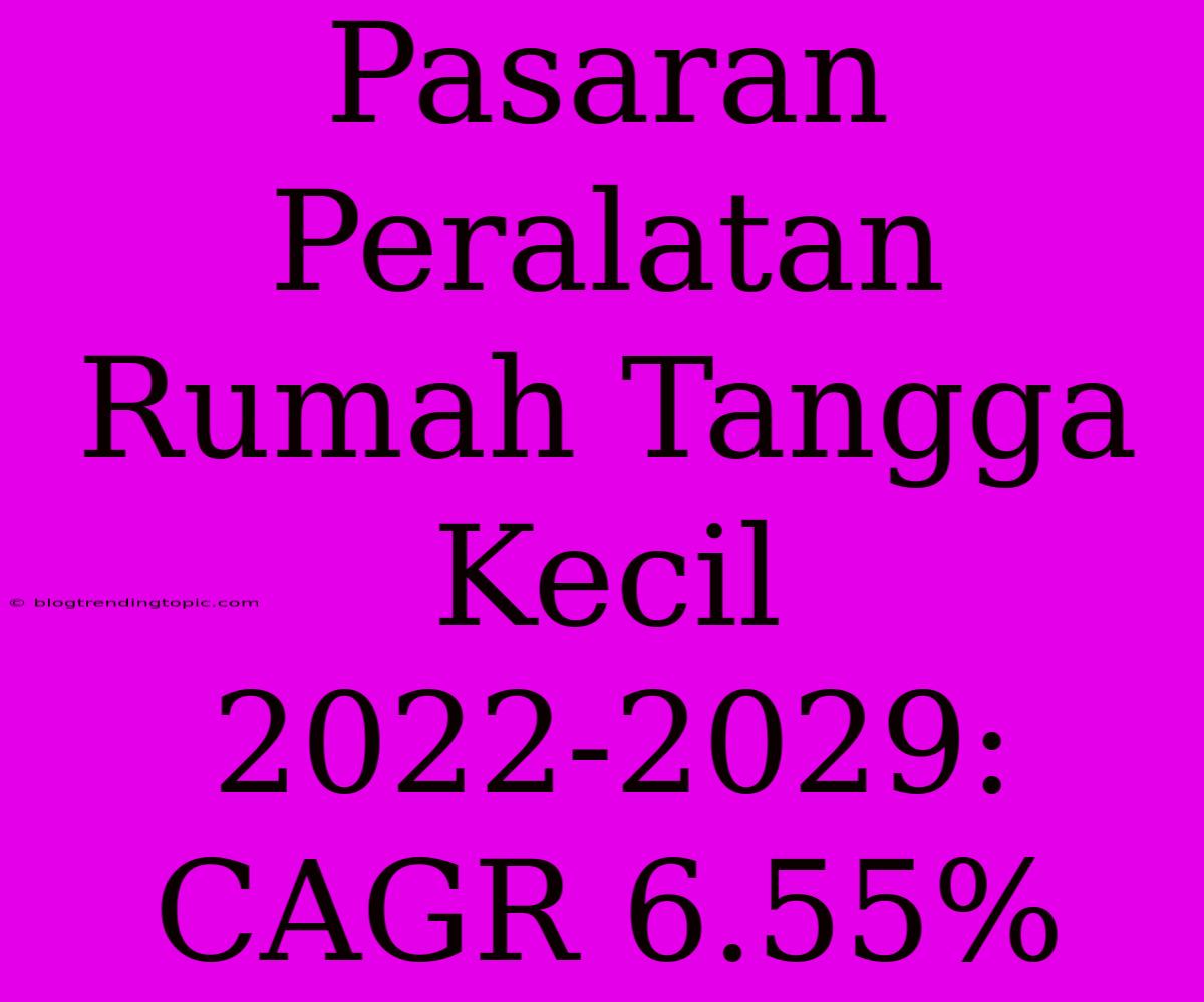 Pasaran Peralatan Rumah Tangga Kecil 2022-2029: CAGR 6.55%